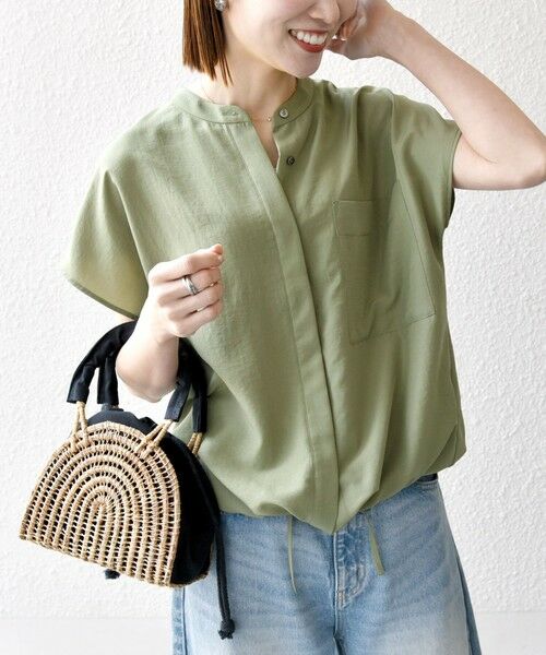 SHIPS / シップス シャツ・ブラウス | SHIPS any:〈洗濯機可能〉グロッシー ドロスト バンドカラー フレンチ シャツ | 詳細22