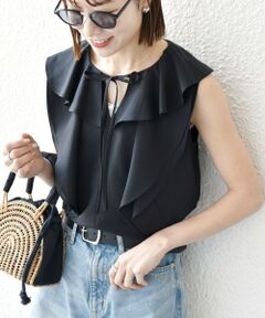 SHIPS / シップス シャツ・ブラウス | SHIPS any:〈洗濯機可能〉グロッシー ラッフル フリル ノースリーブ ブラウス