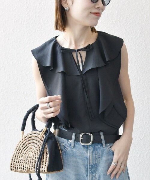 SHIPS / シップス シャツ・ブラウス | SHIPS any:〈洗濯機可能〉グロッシー ラッフル フリル ノースリーブ ブラウス | 詳細3