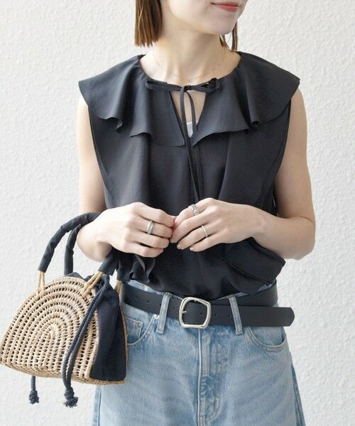 SHIPS / シップス シャツ・ブラウス | SHIPS any:〈洗濯機可能〉グロッシー ラッフル フリル ノースリーブ ブラウス | 詳細8