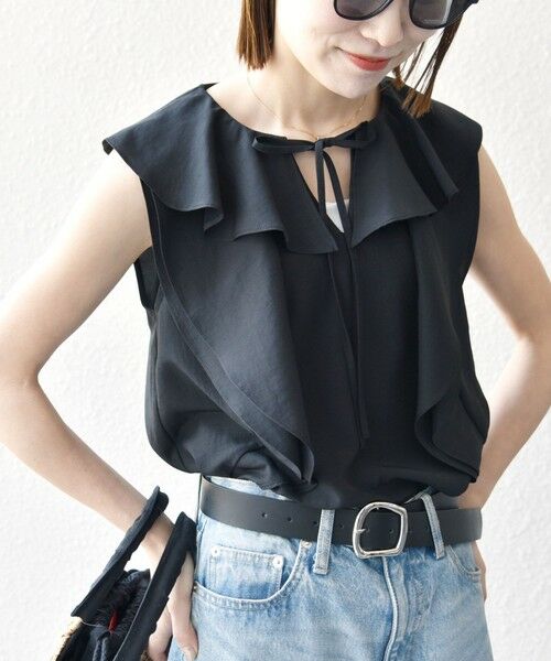 SHIPS / シップス シャツ・ブラウス | SHIPS any:〈洗濯機可能〉グロッシー ラッフル フリル ノースリーブ ブラウス | 詳細9