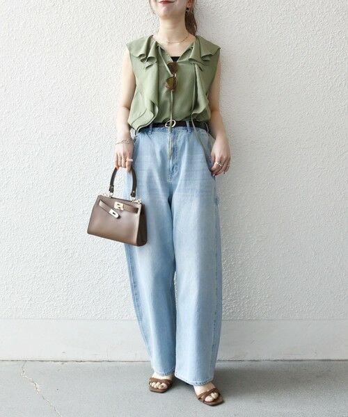 SHIPS / シップス シャツ・ブラウス | SHIPS any:〈洗濯機可能〉グロッシー ラッフル フリル ノースリーブ ブラウス | 詳細12