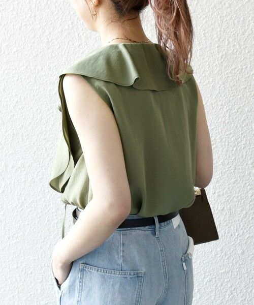 SHIPS / シップス シャツ・ブラウス | SHIPS any:〈洗濯機可能〉グロッシー ラッフル フリル ノースリーブ ブラウス | 詳細15