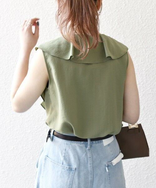 SHIPS / シップス シャツ・ブラウス | SHIPS any:〈洗濯機可能〉グロッシー ラッフル フリル ノースリーブ ブラウス | 詳細16