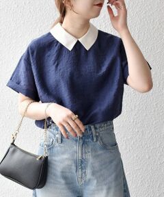 SHIPS / シップス シャツ・ブラウス | SHIPS any:〈洗濯機可能〉フラワー ジャカード バイカラー プルオーバー シャツ