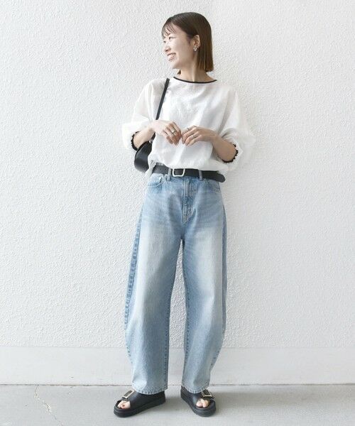 SHIPS / シップス シャツ・ブラウス | SHIPS any:〈洗濯機可能〉フラワー ジャカード ドルマン パイピング ブラウス | 詳細1