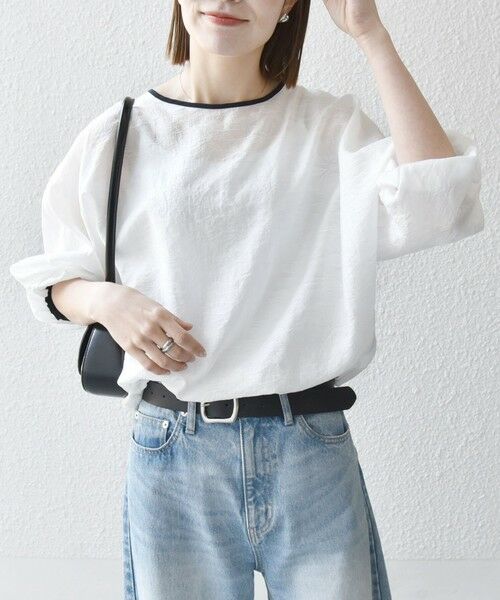 SHIPS / シップス シャツ・ブラウス | SHIPS any:〈洗濯機可能〉フラワー ジャカード ドルマン パイピング ブラウス | 詳細10