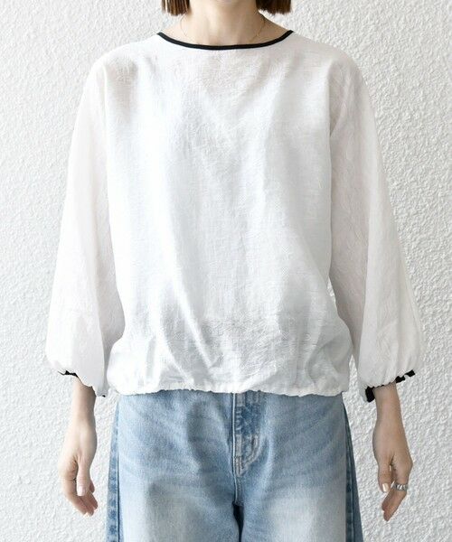 SHIPS / シップス シャツ・ブラウス | SHIPS any:〈洗濯機可能〉フラワー ジャカード ドルマン パイピング ブラウス | 詳細13