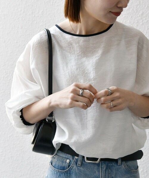 SHIPS / シップス シャツ・ブラウス | SHIPS any:〈洗濯機可能〉フラワー ジャカード ドルマン パイピング ブラウス | 詳細3