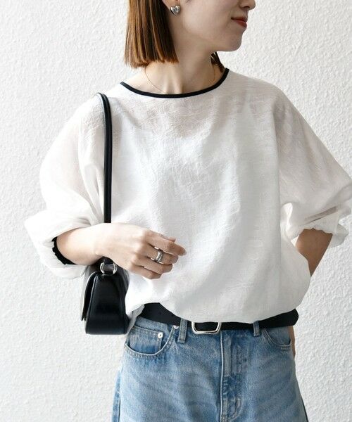 SHIPS / シップス シャツ・ブラウス | SHIPS any:〈洗濯機可能〉フラワー ジャカード ドルマン パイピング ブラウス | 詳細4