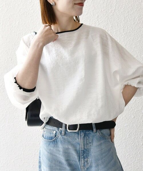 SHIPS / シップス シャツ・ブラウス | SHIPS any:〈洗濯機可能〉フラワー ジャカード ドルマン パイピング ブラウス | 詳細5