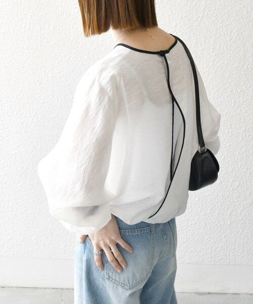 SHIPS / シップス シャツ・ブラウス | SHIPS any:〈洗濯機可能〉フラワー ジャカード ドルマン パイピング ブラウス | 詳細6