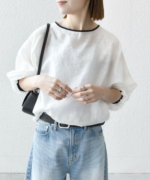 SHIPS / シップス シャツ・ブラウス | SHIPS any:〈洗濯機可能〉フラワー ジャカード ドルマン パイピング ブラウス | 詳細7