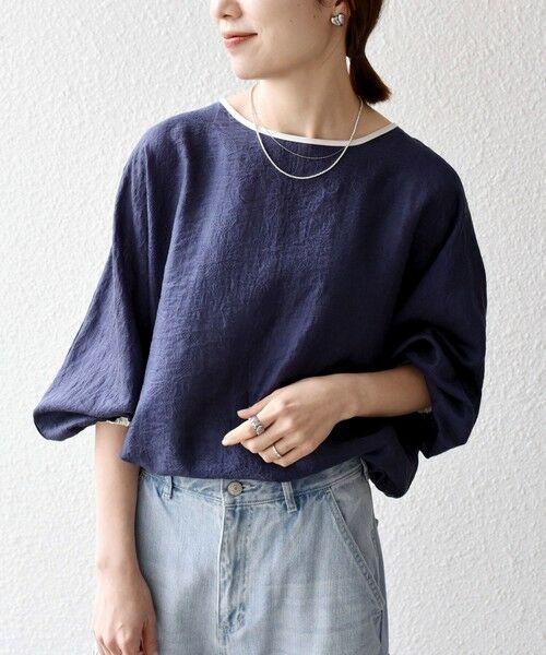 SHIPS / シップス シャツ・ブラウス | SHIPS any:〈洗濯機可能〉フラワー ジャカード ドルマン パイピング ブラウス | 詳細23