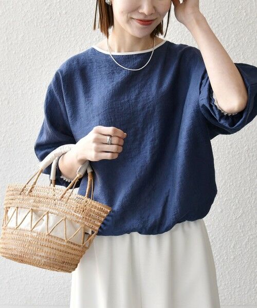 SHIPS for women/シップスウィメン 《予約》SHIPS any:〈洗濯機可能〉フラワー ジャカード ドルマン パイピング ブラウス ネイビー ONE SIZE SHIPS for women/シップスウィメン 《予約》SHIPS any:〈洗濯機可能〉フラワー ジャカード ドルマン パイピング ブラウス ネイビー ONE SIZE