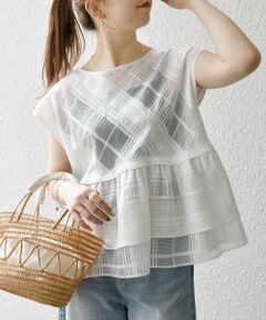 SHIPS / シップス シャツ・ブラウス | SHIPS any:〈洗濯機可能〉シアー チェック ティアード ペプラム 2WAY ブラウス