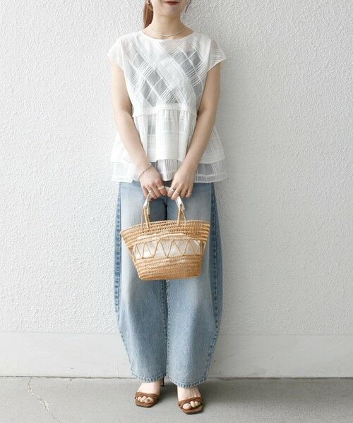 SHIPS / シップス シャツ・ブラウス | SHIPS any:〈洗濯機可能〉シアー チェック ティアード ペプラム 2WAY ブラウス | 詳細1