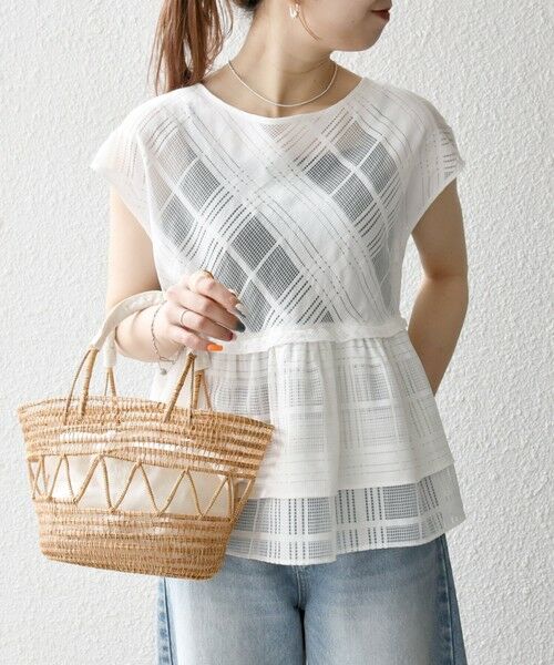 SHIPS / シップス シャツ・ブラウス | SHIPS any:〈洗濯機可能〉シアー チェック ティアード ペプラム 2WAY ブラウス | 詳細6