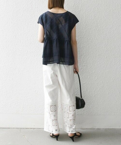 SHIPS / シップス シャツ・ブラウス | SHIPS any:〈洗濯機可能〉シアー チェック ティアード ペプラム 2WAY ブラウス | 詳細12