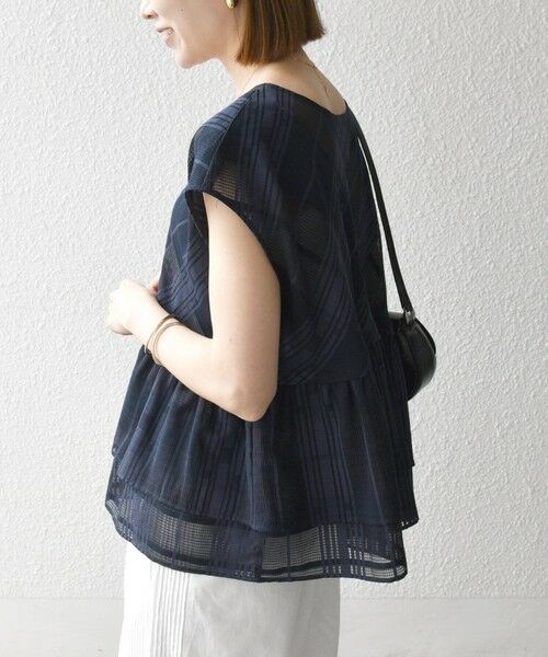 SHIPS / シップス シャツ・ブラウス | SHIPS any:〈洗濯機可能〉シアー チェック ティアード ペプラム 2WAY ブラウス | 詳細14