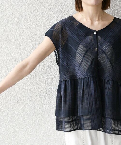 SHIPS / シップス シャツ・ブラウス | SHIPS any:〈洗濯機可能〉シアー チェック ティアード ペプラム 2WAY ブラウス | 詳細27