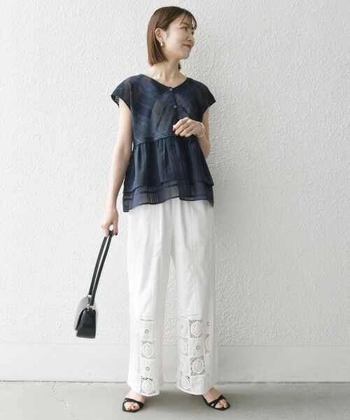 SHIPS / シップス シャツ・ブラウス | SHIPS any:〈洗濯機可能〉シアー チェック ティアード ペプラム 2WAY ブラウス | 詳細11