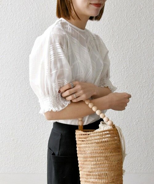 SHIPS / シップス シャツ・ブラウス | SHIPS any:〈洗濯機可能〉シアー チェック ドルマン シャーリング パフ ブラウス | 詳細5