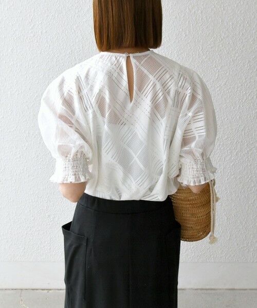 SHIPS / シップス シャツ・ブラウス | SHIPS any:〈洗濯機可能〉シアー チェック ドルマン シャーリング パフ ブラウス | 詳細6