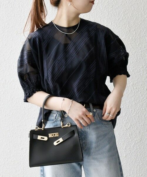 SHIPS / シップス シャツ・ブラウス | SHIPS any:〈洗濯機可能〉シアー チェック ドルマン シャーリング パフ ブラウス | 詳細14