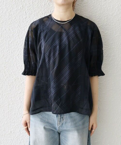 SHIPS / シップス シャツ・ブラウス | SHIPS any:〈洗濯機可能〉シアー チェック ドルマン シャーリング パフ ブラウス | 詳細26