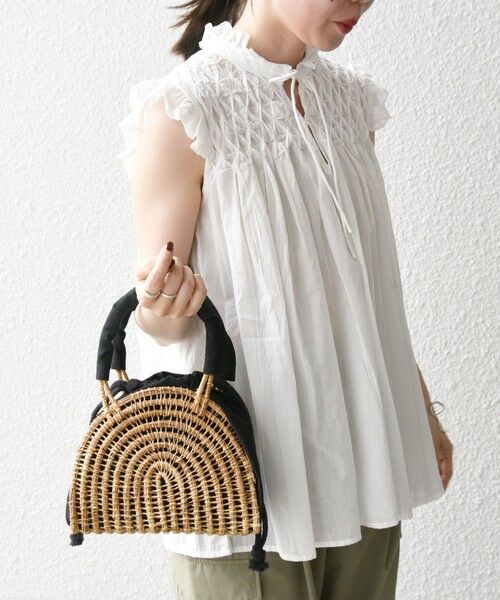 SHIPS / シップス シャツ・ブラウス | SHIPS any:〈洗濯機可能〉ハンドスモッキング コットン フリル スタンドカラー ブラウス | 詳細10