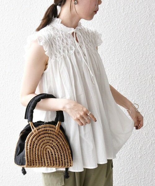 SHIPS / シップス シャツ・ブラウス | SHIPS any:〈洗濯機可能〉ハンドスモッキング コットン フリル スタンドカラー ブラウス | 詳細11