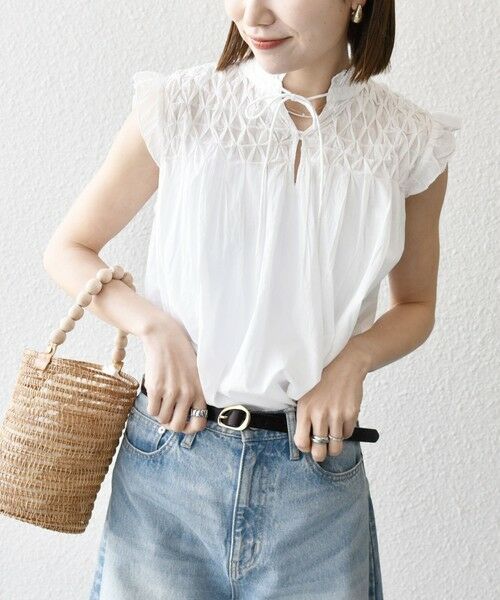 SHIPS / シップス シャツ・ブラウス | SHIPS any:〈洗濯機可能〉ハンドスモッキング コットン フリル スタンドカラー ブラウス | 詳細18