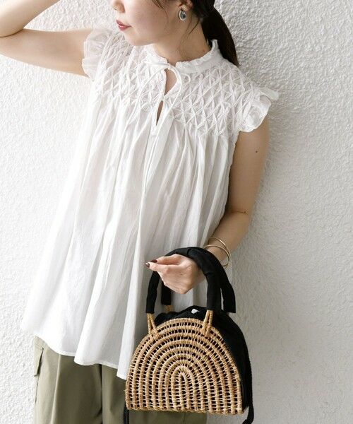 SHIPS / シップス シャツ・ブラウス | SHIPS any:〈洗濯機可能〉ハンドスモッキング コットン フリル スタンドカラー ブラウス | 詳細3