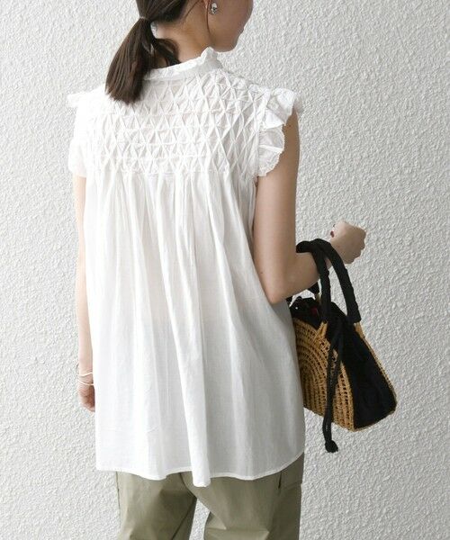 SHIPS / シップス シャツ・ブラウス | SHIPS any:〈洗濯機可能〉ハンドスモッキング コットン フリル スタンドカラー ブラウス | 詳細6