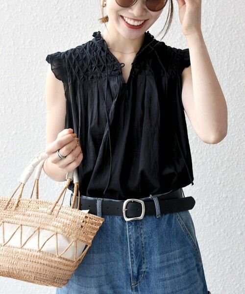 SHIPS / シップス シャツ・ブラウス | SHIPS any:〈洗濯機可能〉ハンドスモッキング コットン フリル スタンドカラー ブラウス | 詳細25