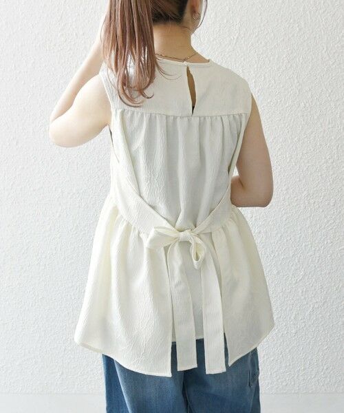 SHIPS / シップス シャツ・ブラウス | SHIPS any:〈洗濯機可能〉サテン ジャカード ノースリ ペプラム リボン ブラウス | 詳細10