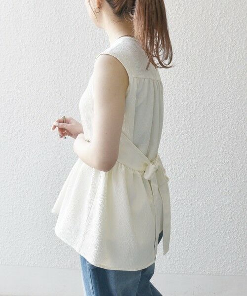 SHIPS / シップス シャツ・ブラウス | SHIPS any:〈洗濯機可能〉サテン ジャカード ノースリ ペプラム リボン ブラウス | 詳細11