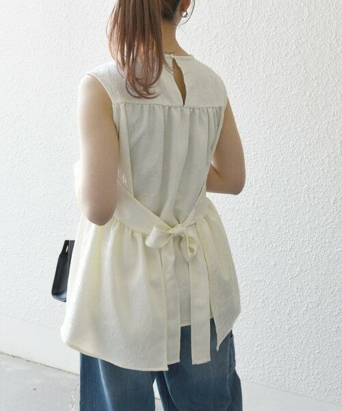 SHIPS / シップス シャツ・ブラウス | SHIPS any:〈洗濯機可能〉サテン ジャカード ノースリ ペプラム リボン ブラウス | 詳細12