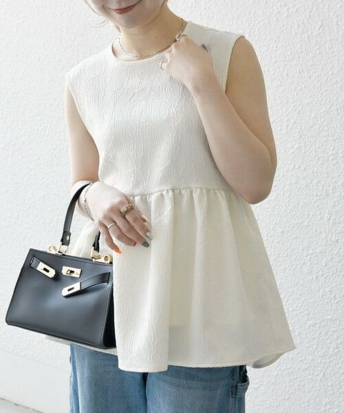 SHIPS / シップス シャツ・ブラウス | SHIPS any:〈洗濯機可能〉サテン ジャカード ノースリ ペプラム リボン ブラウス | 詳細14