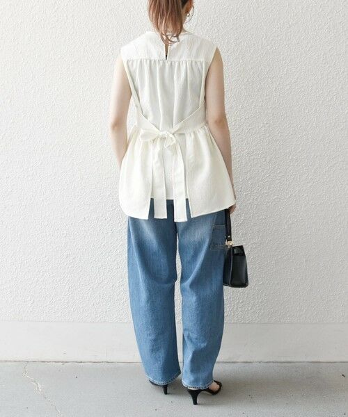 SHIPS / シップス シャツ・ブラウス | SHIPS any:〈洗濯機可能〉サテン ジャカード ノースリ ペプラム リボン ブラウス | 詳細2