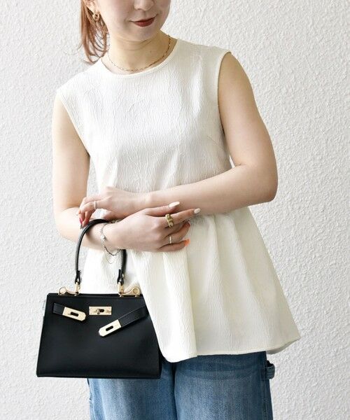 SHIPS / シップス シャツ・ブラウス | SHIPS any:〈洗濯機可能〉サテン ジャカード ノースリ ペプラム リボン ブラウス | 詳細4