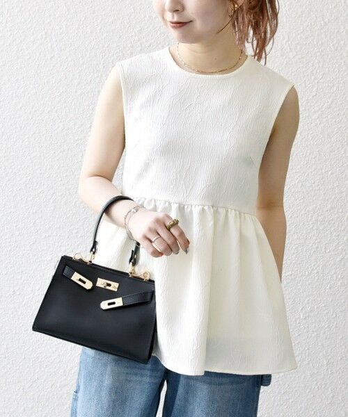 SHIPS / シップス シャツ・ブラウス | SHIPS any:〈洗濯機可能〉サテン ジャカード ノースリ ペプラム リボン ブラウス | 詳細5