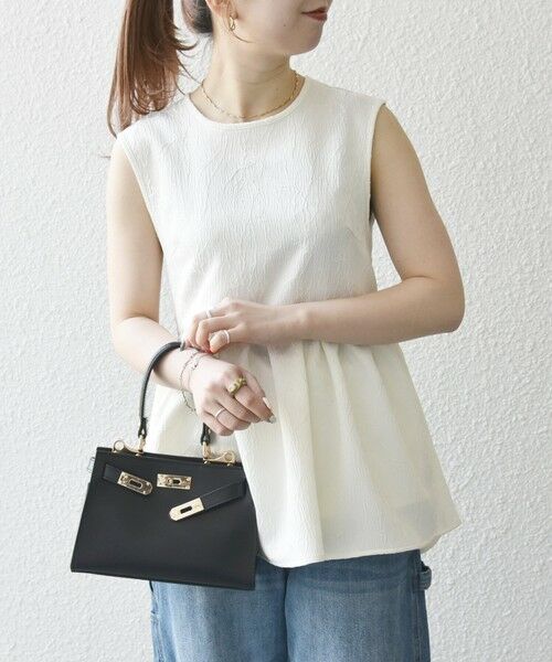 SHIPS / シップス シャツ・ブラウス | SHIPS any:〈洗濯機可能〉サテン ジャカード ノースリ ペプラム リボン ブラウス | 詳細6