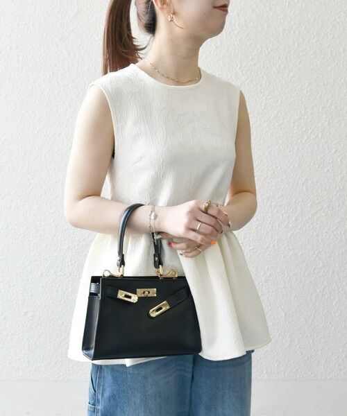 SHIPS / シップス シャツ・ブラウス | SHIPS any:〈洗濯機可能〉サテン ジャカード ノースリ ペプラム リボン ブラウス | 詳細8