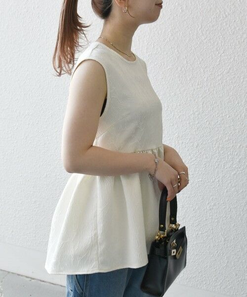 SHIPS / シップス シャツ・ブラウス | SHIPS any:〈洗濯機可能〉サテン ジャカード ノースリ ペプラム リボン ブラウス | 詳細9