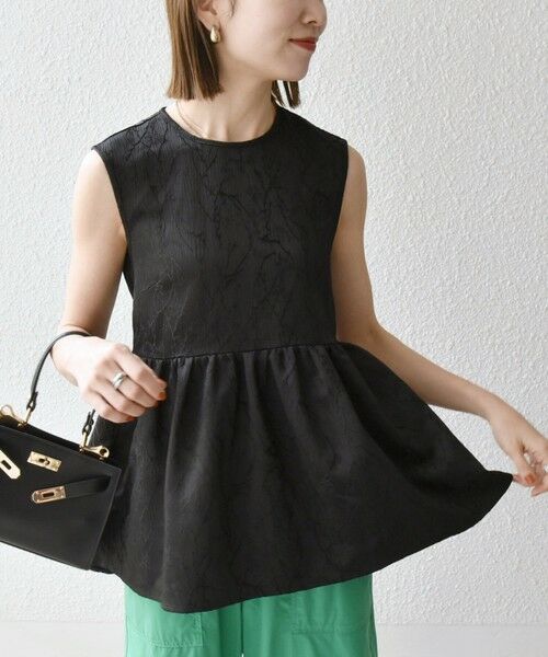 SHIPS / シップス シャツ・ブラウス | SHIPS any:〈洗濯機可能〉サテン ジャカード ノースリ ペプラム リボン ブラウス | 詳細19