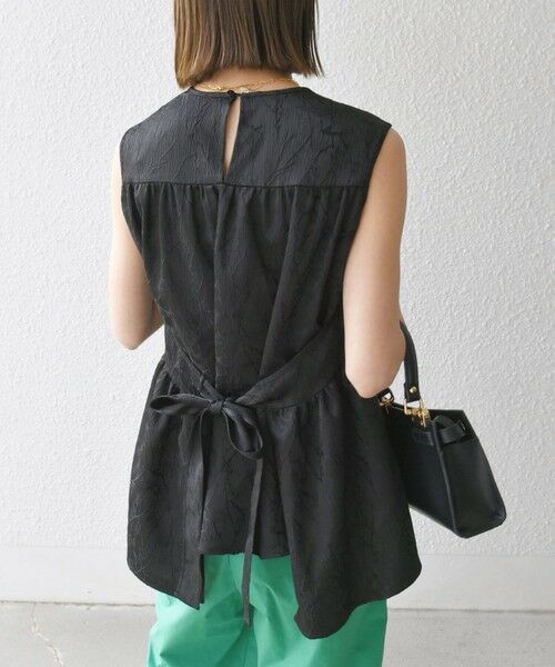 SHIPS / シップス シャツ・ブラウス | SHIPS any:〈洗濯機可能〉サテン ジャカード ノースリ ペプラム リボン ブラウス | 詳細21