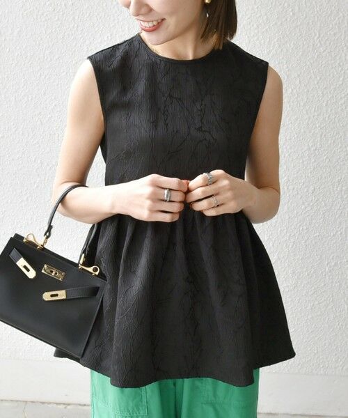 SHIPS / シップス シャツ・ブラウス | SHIPS any:〈洗濯機可能〉サテン ジャカード ノースリ ペプラム リボン ブラウス | 詳細22