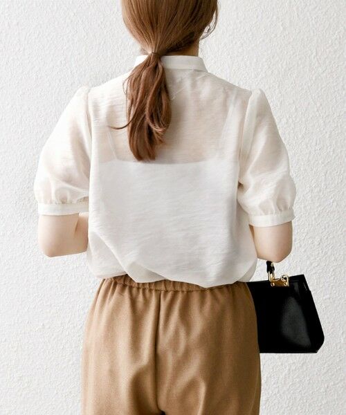 SHIPS / シップス シャツ・ブラウス | SHIPS any:〈手洗い可能〉シアー フリル バンドカラー パフ シャツ ブラウス | 詳細5